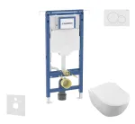 Geberit Duofix &ndash; paigalduskomplekt, Villeroy & Boch WC-pott ja istmik, Sigma01 nupud, DirectFlush, SoftClose, CeramicPlus, Alpine White SANI11CK3113
