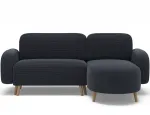 Bawal corner sofa with sleeping function and storage compartment, dark grey velvet, right-hand side, Modern, Dark Gray