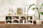 Konsool, Hanah Home, travertiinist marmor, liivakivi, 160 x 51 x 40