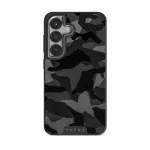Night Black Camouflage - Samsung Galaxy S25 Plus Case, Elite Dark (Magnetic) / Silver