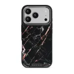 Rose Gold Marble - iPhone 17 Pro Case, Elite Dark (MagSafe) / Silver