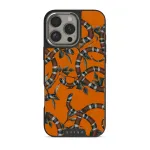 Bitter Apricot - Snake iPhone 16 Pro Max Case, Elite Dark (MagSafe) / Silver