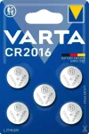 V&auml;rav CR2016 - paristo, 3 V, 5 kpl, liitium
