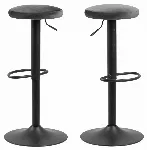 Finch baaritooli ilma seljatoeta, tumehall, teras matt must, 2 tk