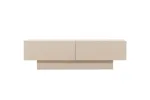 Cuenca TV Bench - Beige / Black glass Melamine/Glass