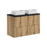 100 cm m&ouml;&ouml;blikomplekt koos lauaplaadiga ja kahe lauaplaadile paigaldatava valamuga &bdquo;Gaja set-noa b black 100 cm s un gaja sw&ldquo;