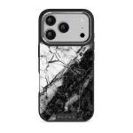 Fatal Contradiction - Black & White Marble iPhone 17 Pro Case, Elite Dark (MagSafe) / Silver