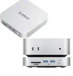 &bdquo;Orico MiniLink 9-in-1&ldquo; dokk/replikator koos M.2 SSD-k&otilde;vaketta pesaga, m&otilde;eldud &bdquo;Mac mini&ldquo;-le (h&otilde;bedane)