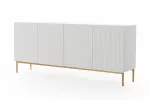 Chest Of Doors Nicole 200 Cm - White Mat / Golden Legs