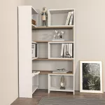 Raamaturiiul, Hanah Home, Poyraz, valge P&auml;hkel, 163,5 x 150 x 22