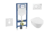Geberit Duofix &ndash; p&otilde;randale paigaldatava mooduli komplekt, Architectura WC-pott pehme sulgumisega kaanega ja Sigma01 loputusnupuga, Alpide valge SANI11CK3100