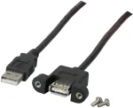 "EFB USB 2.0 pikenduskaabel A-A sisseehitatud pistikutega, 0,5 m, must, Classic"