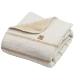 Blanket - ALBA - COTTON - STRIPES - size 75x100  - ECRU /BEIGIE