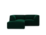 Velvet Modular Left Corner Sofa, "Siena", 3 Seats, 186x180x69 Made in Europe