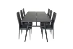 Sleek Extentiontable Black Brushed - 195*95+Slim High Back Dining Chair - Black Legs - Black PU_6