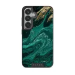 Emerald Pool - Elegant Samsung Galaxy S25 Plus Case, Elite Dark (Magnetic) / Silver