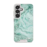 Uluwatu Waves - Teal Samsung Galaxy S25 Case, Elite Light (Magnetic) / Silver