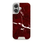 Iconic Red Ruby - Marble iPhone 16 Case, Elite Light (MagSafe) / Silver