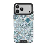 Tropical Oasis - Ornament iPhone 17 Pro Max Case, Elite Dark (MagSafe) / Silver