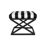 Pouf Hanah Home Capraz, must Valge, 50 x 42 x 40