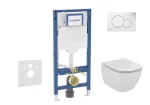 Geberit Duofix allpaigaldatava mooduli komplekt, Tesi WC pehme sulgumisega kaanega ja Sigma01 loputusnupuga, Alpi valge SANI11CD3132