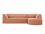 Velvet Modular Right Corner Sofa, "Siena", 4 Seats, 273x180x69 Made in Europe