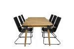 Julian Dining Table - Acasia - 210*100cm+Bois Armchair - Black Alu / Black Rope / Acacia_6