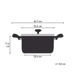 Nordica Stainless Steel Casserole / Cooking Pot (24 cm, 4.8L / 5L).