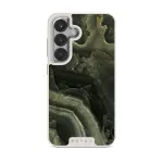 Misty Forest - Green Marble Samsung Galaxy S25 Case, Elite Light (Magnetic) / Silver