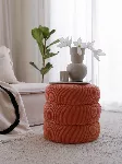 Pouffe Hanah Home Boum, korall, 40 x 40 x 40