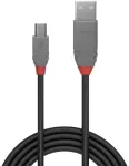 "LINDY USB 2.0 kaabel, t&uuml;&uuml;p A/Mini-B, Anthra Line, M/M, 3 m"