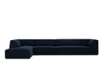 Velvet Modular Left Corner Sofa, "Siena", 5 Seats, 366x180x69 Made in Europe