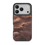 Fire Wood - Brown Marble iPhone 17 Pro Case, Elite Dark (MagSafe) / Silver