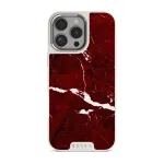 Iconic Red Ruby - Marble iPhone 16 Pro Case, Elite Light (MagSafe) / Silver