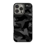 Night Black Camouflage - iPhone 16 Pro Max Case, Elite Dark (MagSafe) / Silver