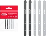 &bdquo;Unitek FlexiTie&ldquo; komplekt &ndash; silikoonist kaabli sidumisklemmide komplekt, mustad/hallid, 5 tk.