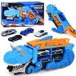 Foldable car 2 in 1 DINOSAUR garage eats vehicles + signs and springs ZA6595