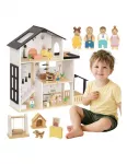 TOOKY TOY Wooden Doll House 25 Pieces