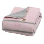 Blanket - ALBA - COTTON - STRIPES - size 75x100  - BABY PINK