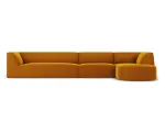 Velvet Modular Right Corner Sofa, "Siena", 5 Seats, 366x180x69 Made in Europe