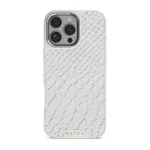 Glacial Desert - White Snakeskin iPhone 16 Pro Max Case, Elite Light (MagSafe) / Silver