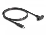 "Delock SuperSpeed USB 10 Gbps (USB 3.2 Gen 2) kaabel USB Type-C&trade; pistiku ja pistikupesaga, 1 m, paigaldamiseks, must"