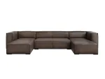 Genuine Leather Panoramic Sofa, "Turin", 6 Seats, 375x173x68 Made in Europe