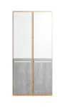 Segmenteeritud riidekapp PLANO PN2DBB, Nash tamm/valge/betooni v&auml;rv
