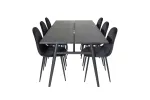 Sleek Extentiontable Black Brushed - 195*95+Polar Dining Chair - Black legs / Black Velvet (ers&auml;tter 19902-888)_6