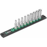 Socket Magnetic Strip 9-piece Long Socket Set, with 1/4" Drive