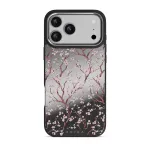 Sakura - iPhone 17 Pro Max Case, Elite Mirror Dark (MagSafe) / Silver
