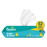 Pampers Fresh Clean Plastic Free Niisked Beebisalvr&auml;tid, 52 Niisket Salvr&auml;tikut