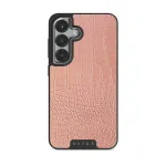 Pink Croco - Samsung Galaxy S25 Plus Case, Elite Dark (Magnetic) / Silver