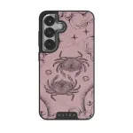 Cancer - Samsung Galaxy S25 Case, Elite Dark (Magnetic) / Silver / Pink